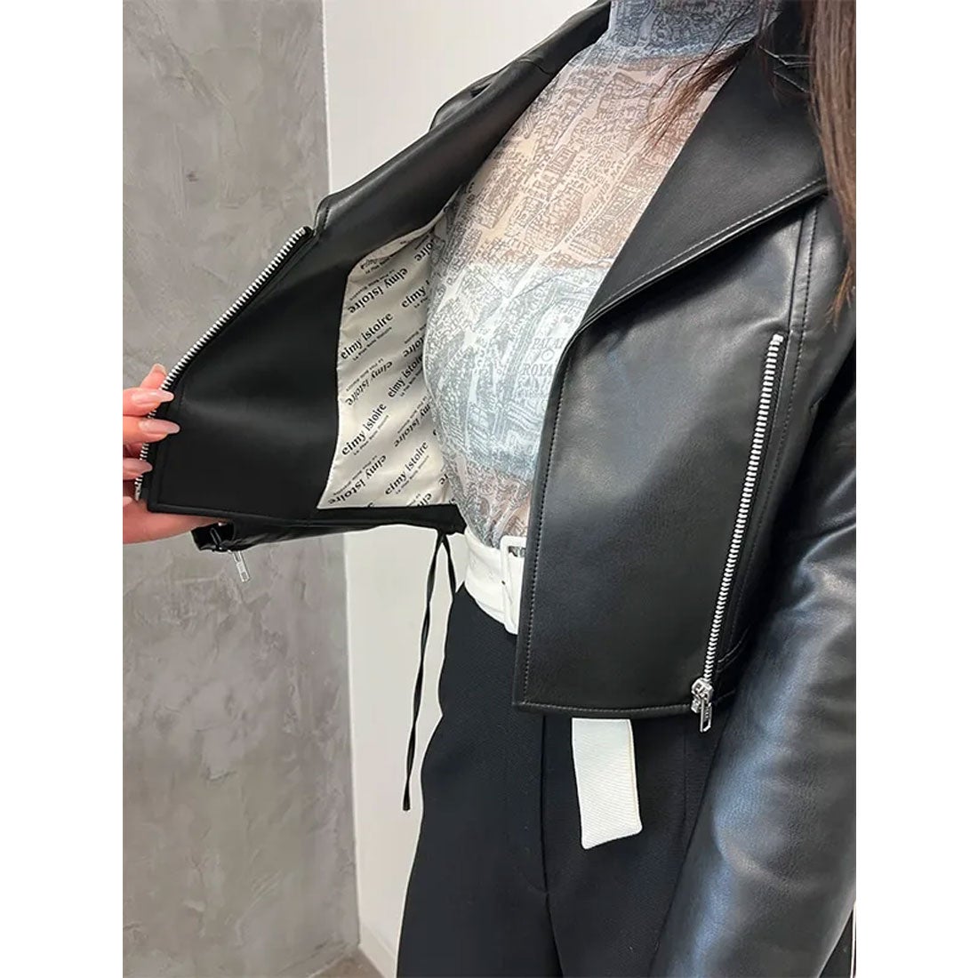 エイミーイストワール EIMY ISTOIRE フェイクレザーレースアップ