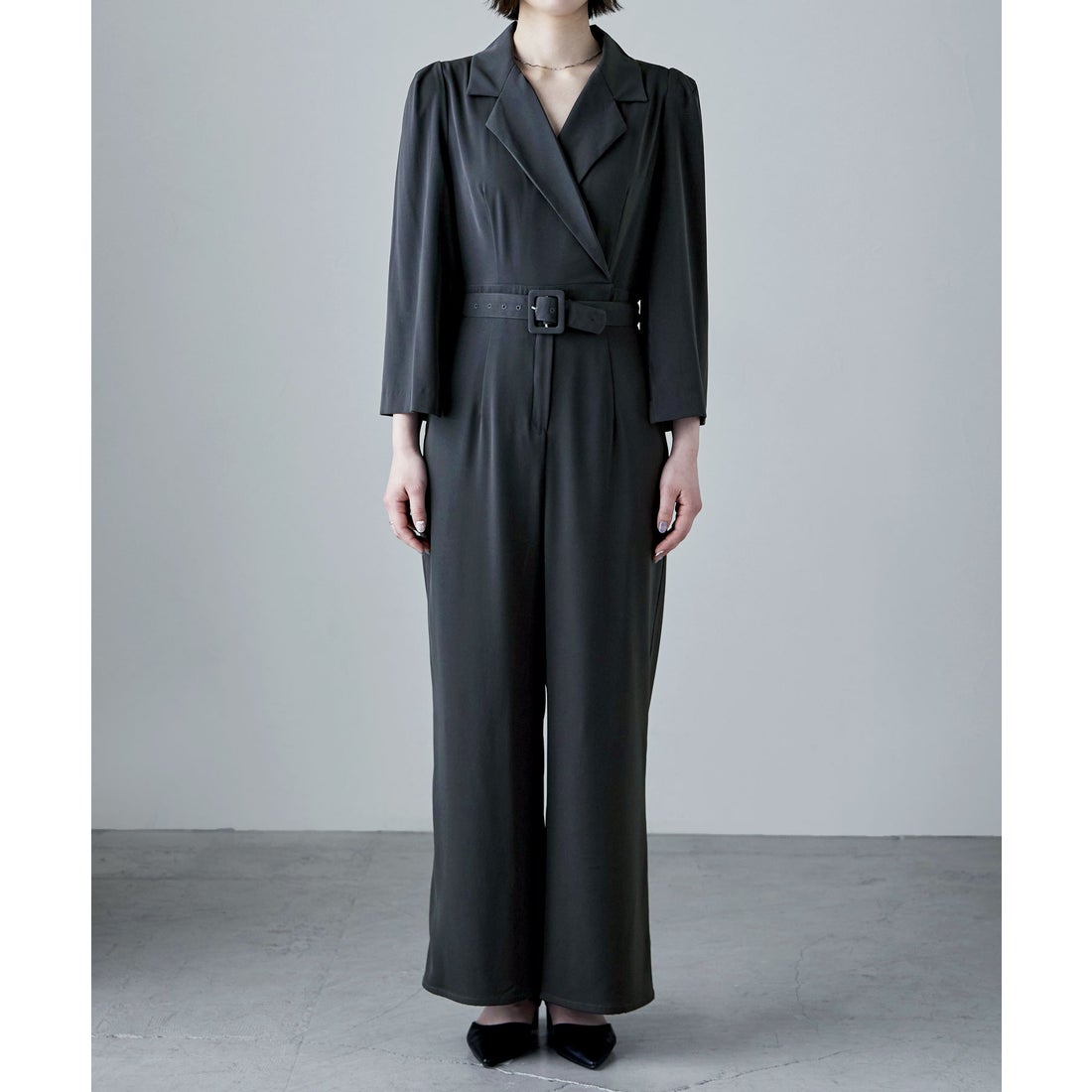 エトル etoll. スリットスリーブオールインワンパンツドレス