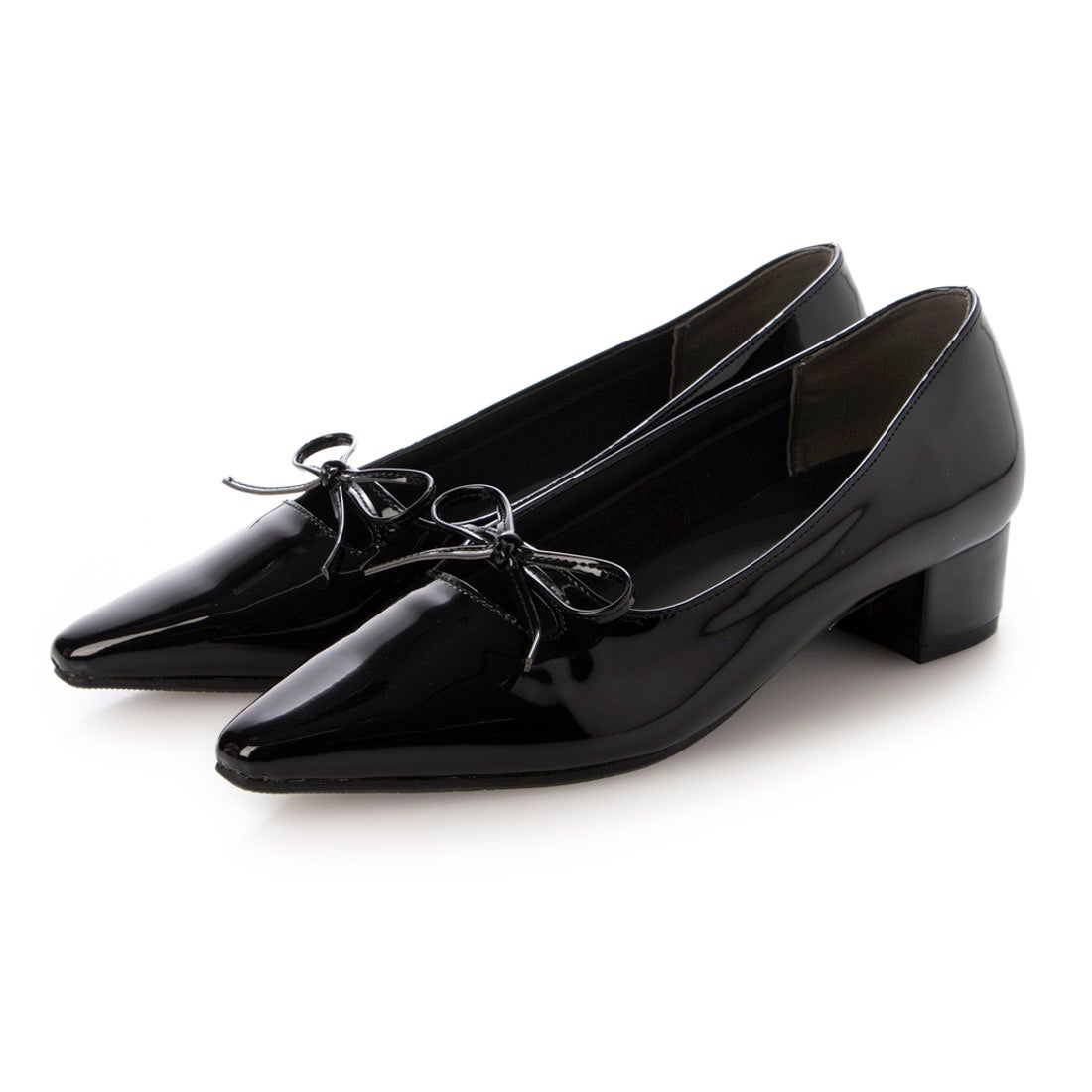 EVOL/イーボル】 【ふかふか・クッション入り】リボン3.5cmパンプス