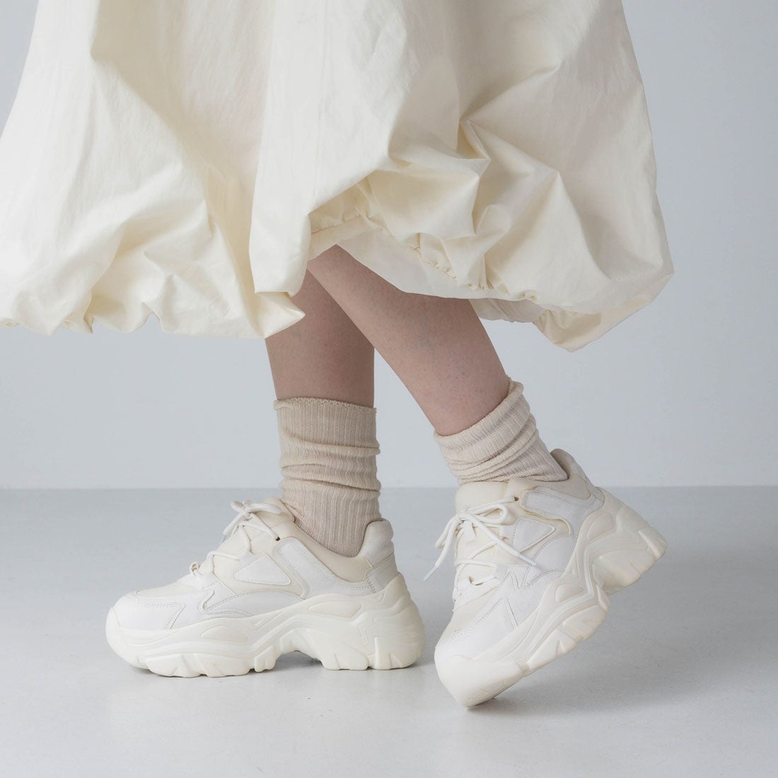 EVOL/イーボル】【XS-LLサイズ展開】軽量厚底レースアップスニーカー