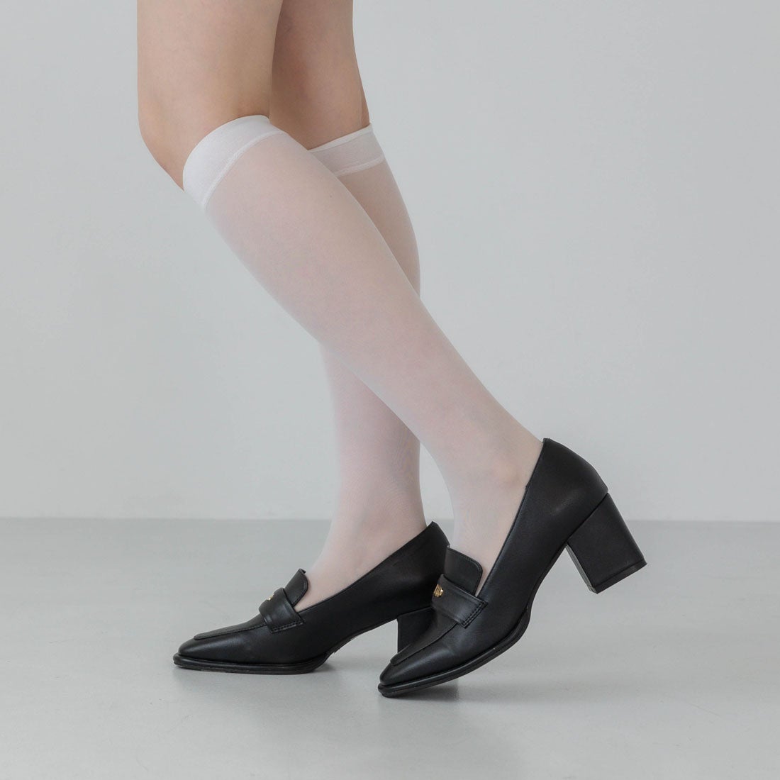 EVOL/イーボル】 コイン6.5cmヒールローファー IX5521 （ブラック