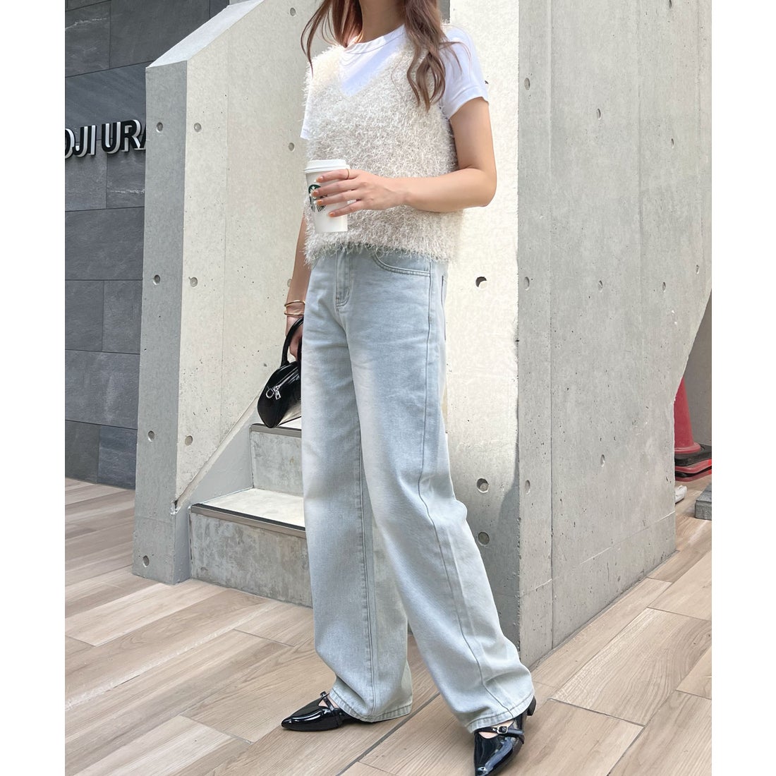 フューティアランド Futier Land ハイウエストワイドデニム （ライト