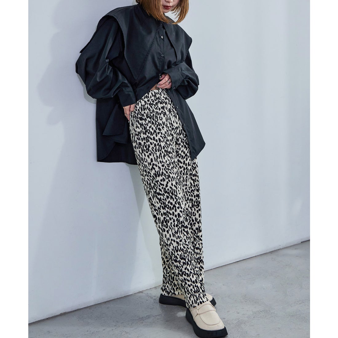 ファッションレター Fashion Letter レオパードワイドストレート