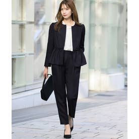 フロリア Flolia ツイードペプラムノーカラージャケット テーパード