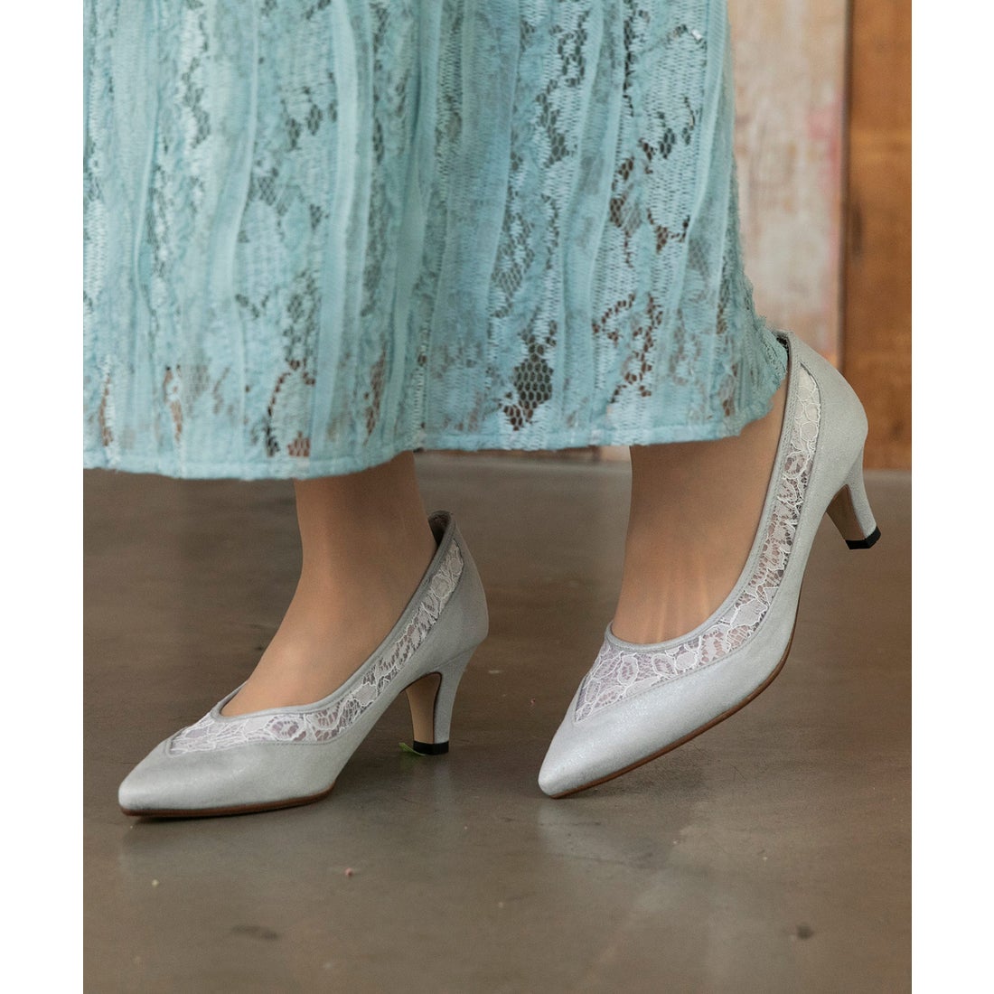 フォルムフォルマ form forma S(22.5cm)大人レースパンプス （ベージュ