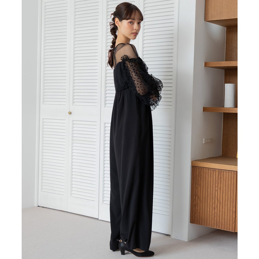 フォルムフォルマ form forma フロッキードットパンツドレス