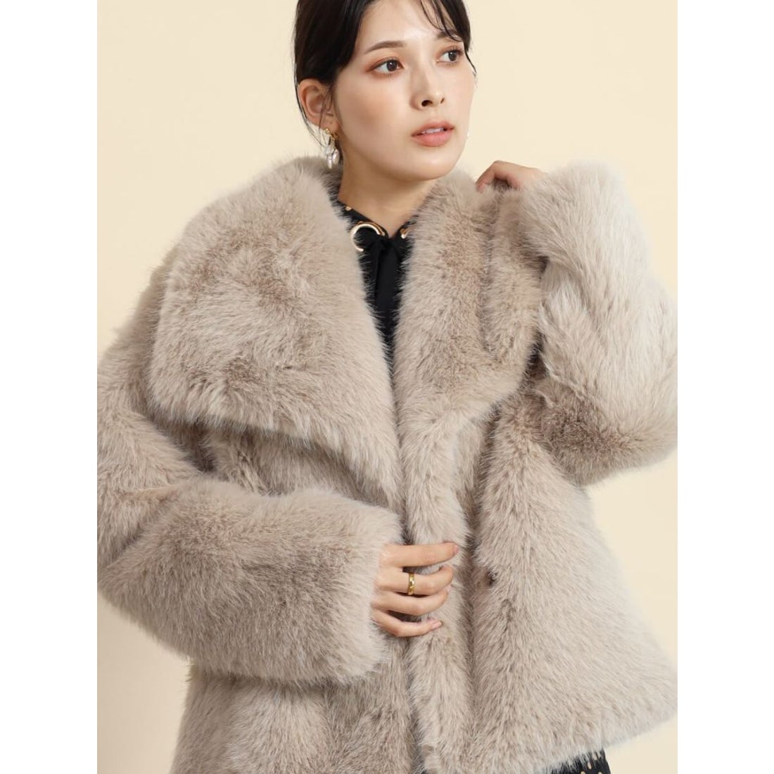 フェンネル FENNEL エコファーボリュームジャケット （ベージュ