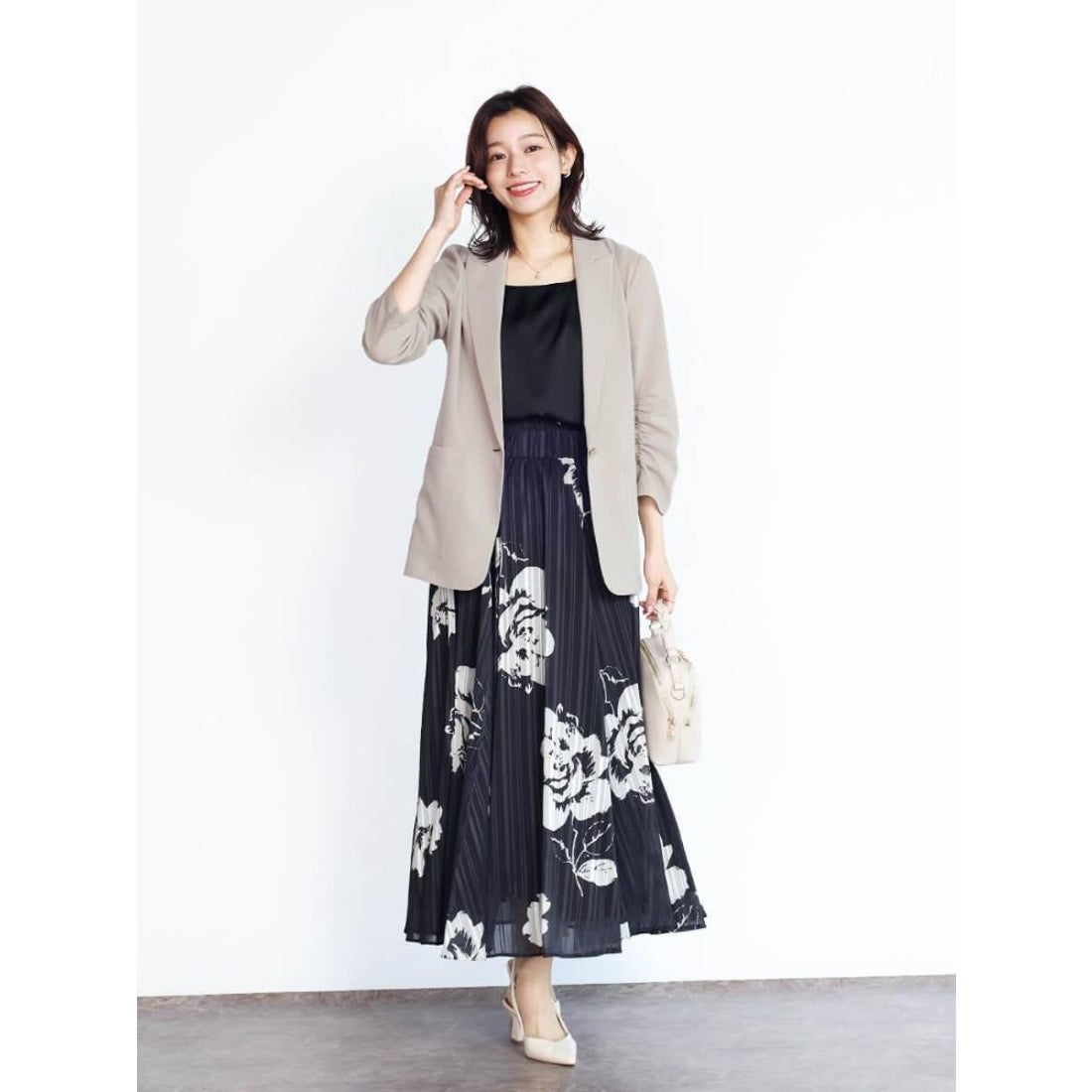 フェンネル FENNEL フラワープリントシアースカート （ロイヤルブルー