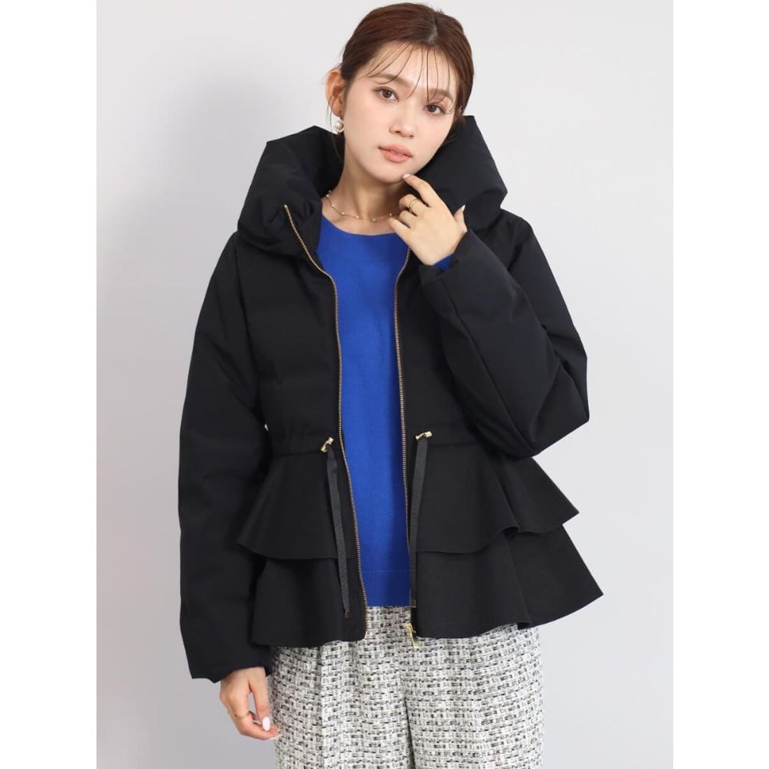 フェンネル FENNEL フリルペプラムダウンコート （ブラック