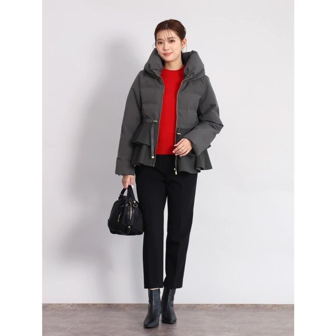 フェンネル FENNEL フリルペプラムダウンコート （ブラック