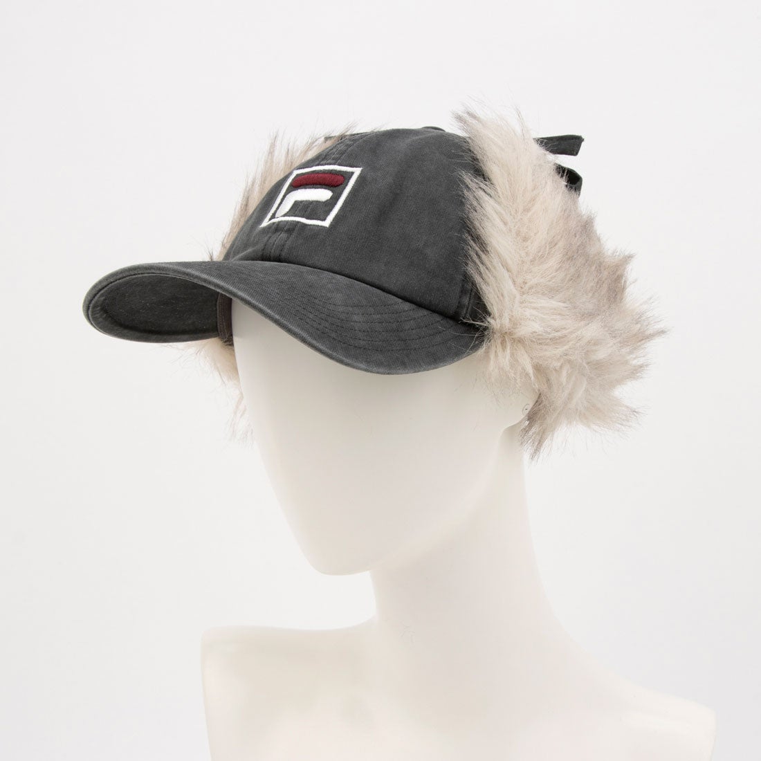 帽子】FLU TWILL EARFLAP 6P CAP / キャップ （ブラック） -FILA