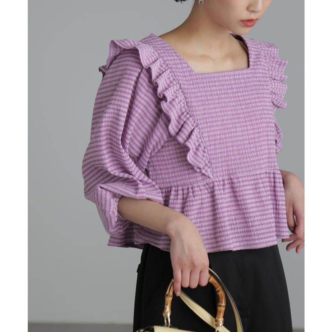 フリーズ マート FREE'S MART ［パープルカラーWEB限定］肩フリル