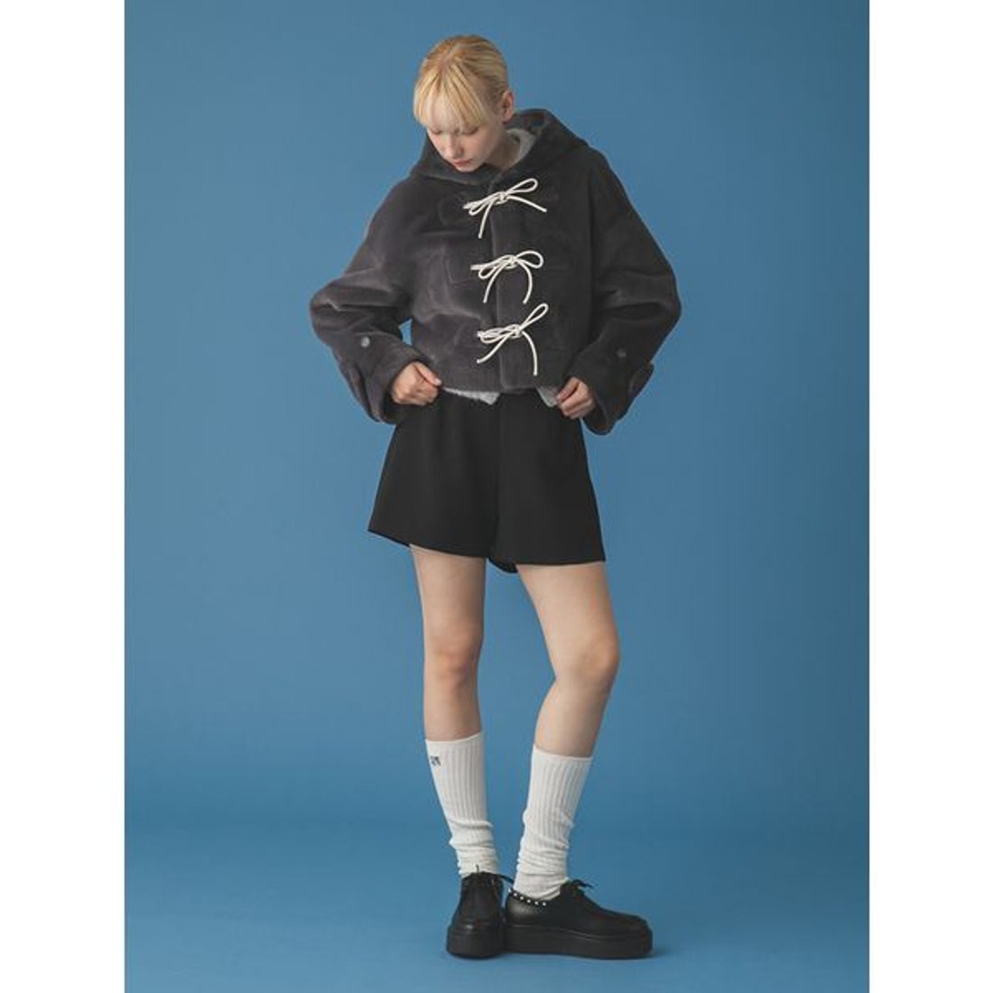 ファーファー FURFUR リボンショートダッフルコート （PNK