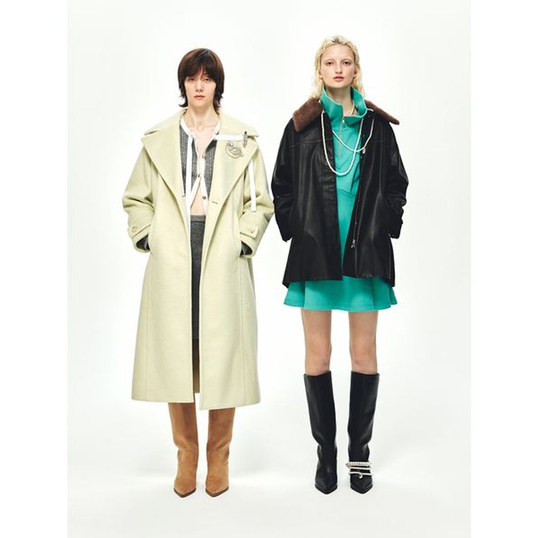 ファーファー FURFUR 2WAYエコファーカラーシャツコート （CHECK