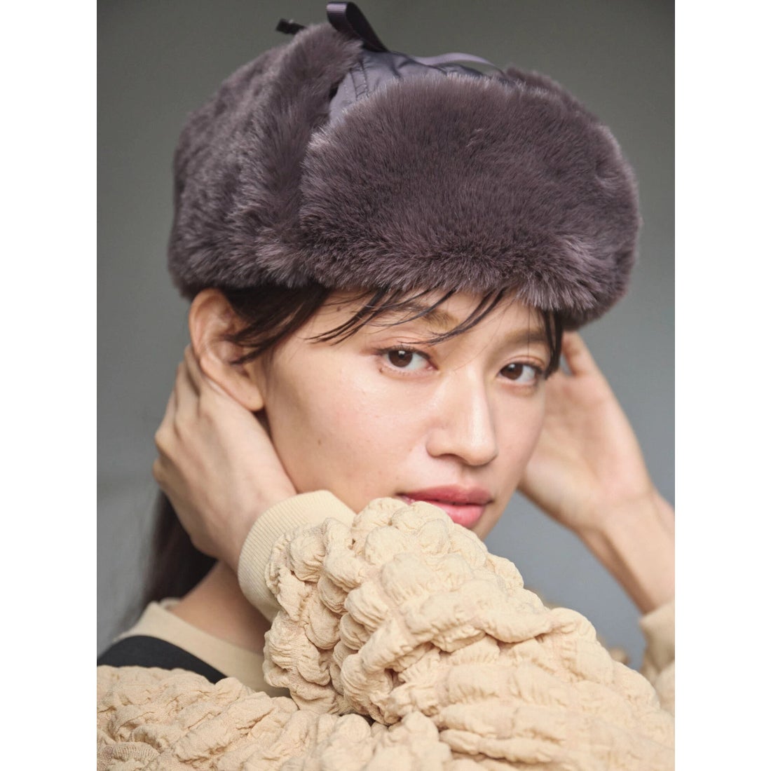 グリーン パークス Green Parks ・リボンフライトキャップ （ブラウン