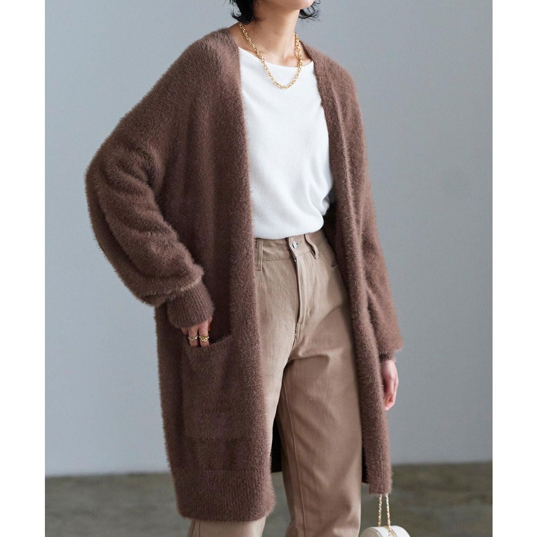 コウベレタス KOBE LETTUCE シャギーニットロングカーディガン [C6479