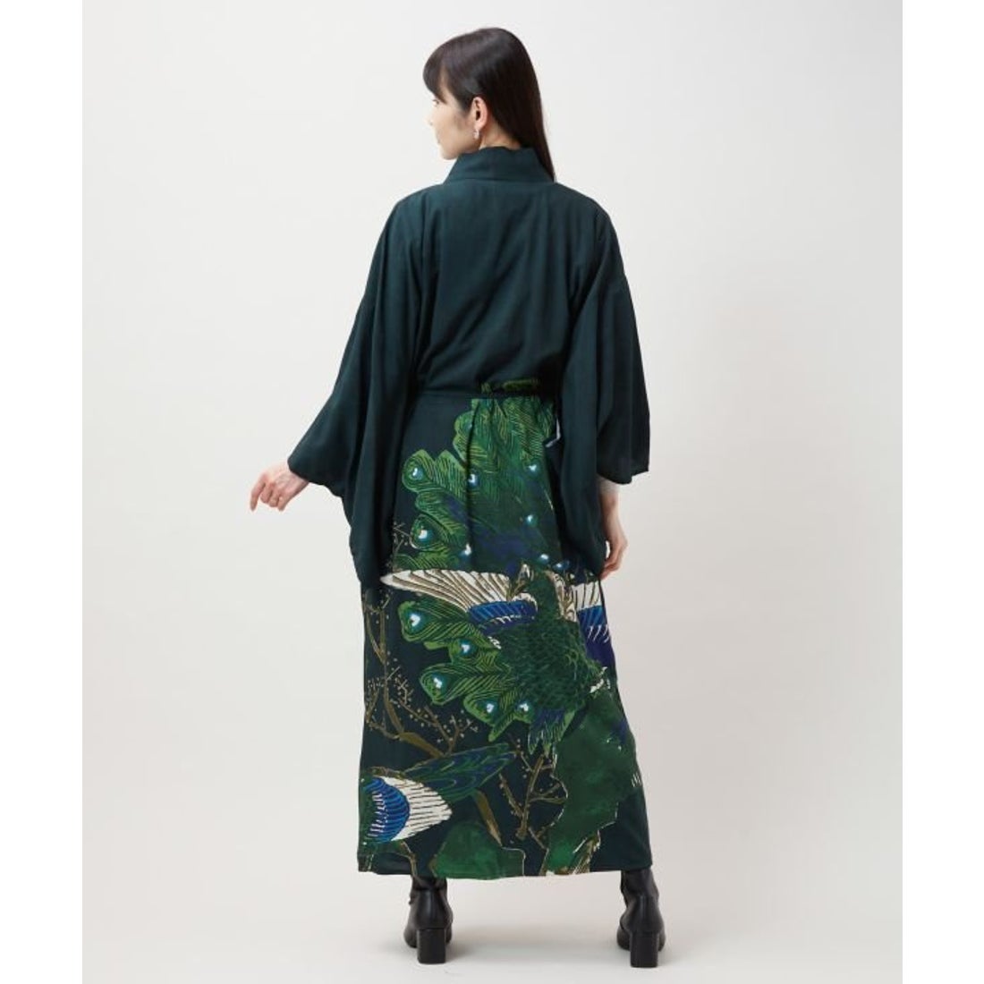 カヤ カヤ 【UVカット加工】 楚々（そそ）鳥獣羽織 （ブラック