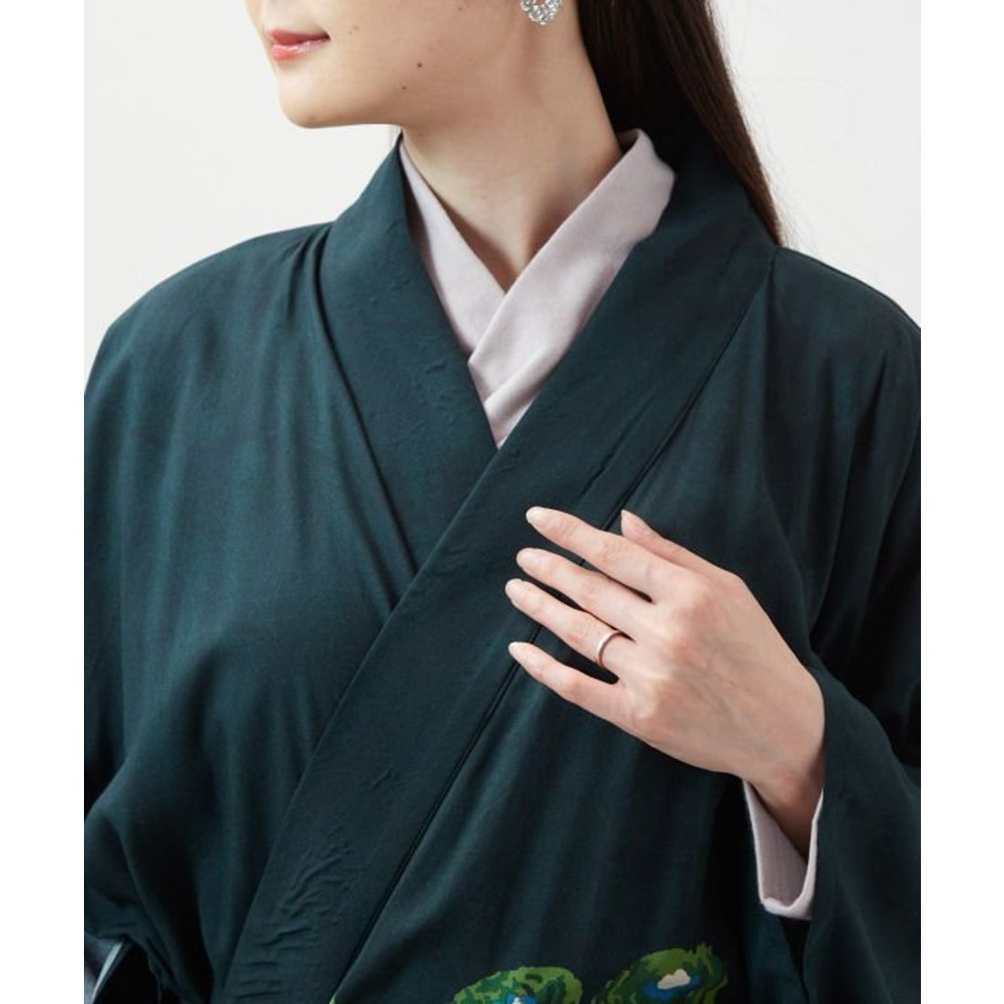 カヤ カヤ 【UVカット加工】 楚々（そそ）鳥獣羽織 （ブラック