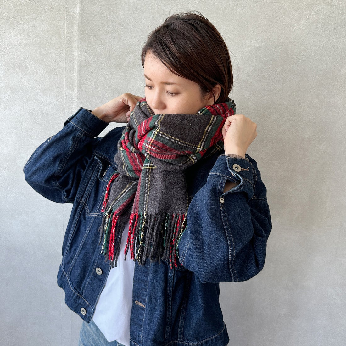 キーズ KEYS ストール マフラー 大判 レディース メンズ チェック柄