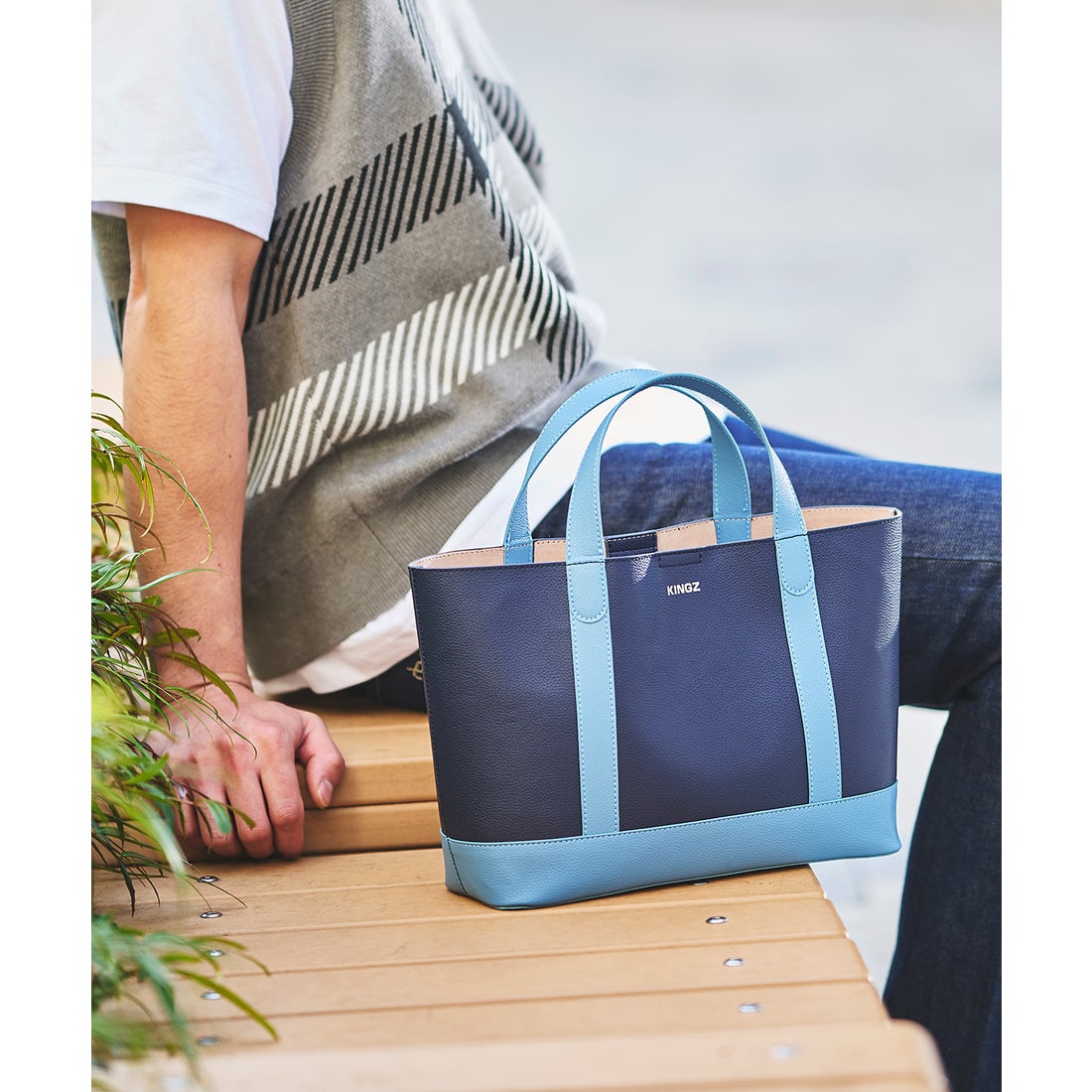キングズ KINGZ MFV軽量ミニトートバッグ (ネイビー) -Samantha Global