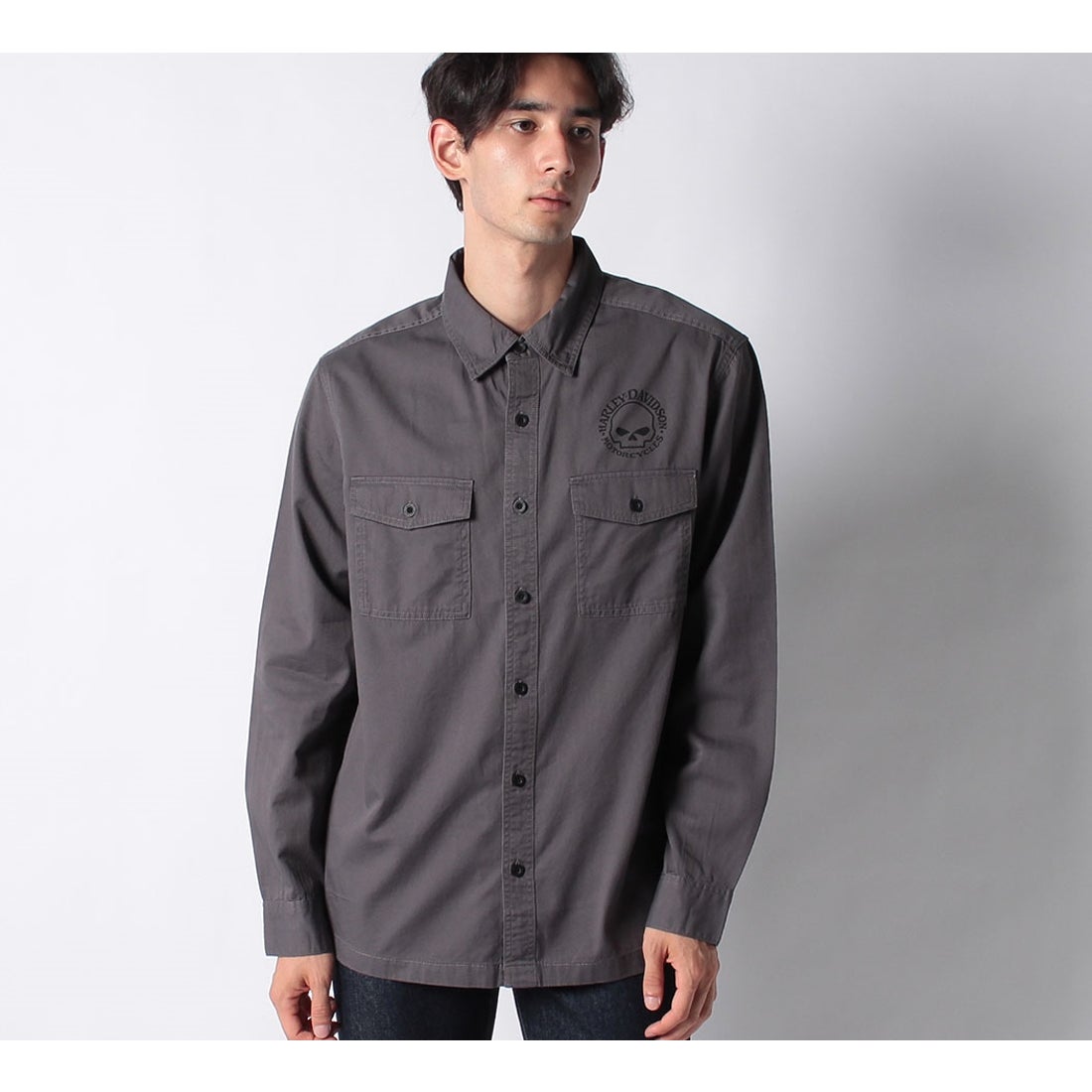 WillieG(R)スカルロングスリーブシャツ -ハーレーダビッドソン公式
