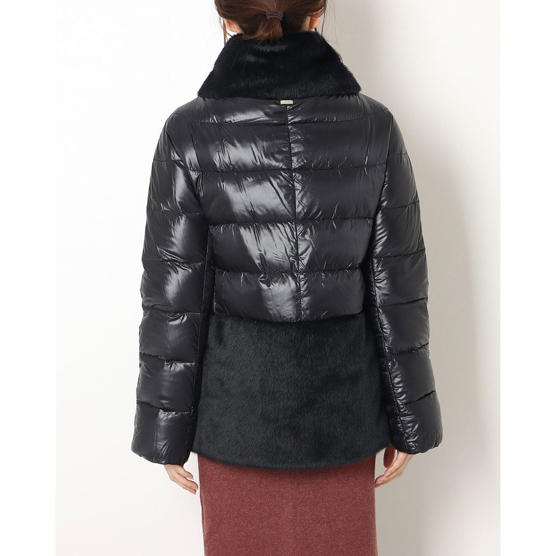 ヘルノ HERNO エコファー切り替えダウンジャケット （BLACK） -waja