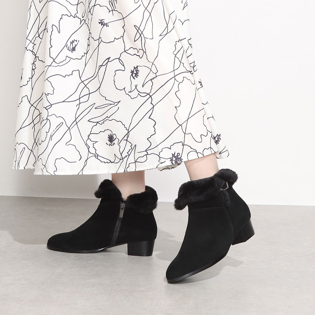 ヒミコ 卑弥呼 バックル2WAYファーブーツ/621419 （ブラック） -靴