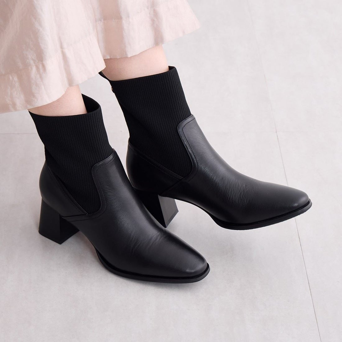 ヒミコ 卑弥呼 リブニットブーツ/641419 （ブラック） -靴