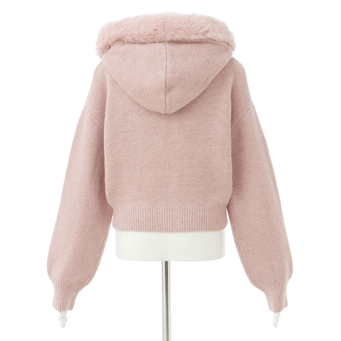 イング INGNI 7Gファー付ニットパーカー （ピンク） -靴＆ファッション