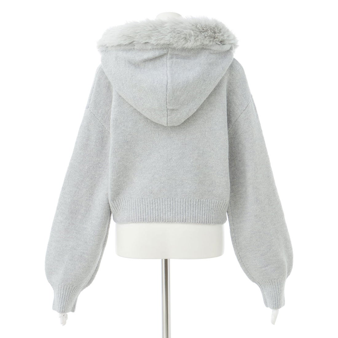 イング INGNI 7Gファー付ニットパーカー （グレー） - ファッション