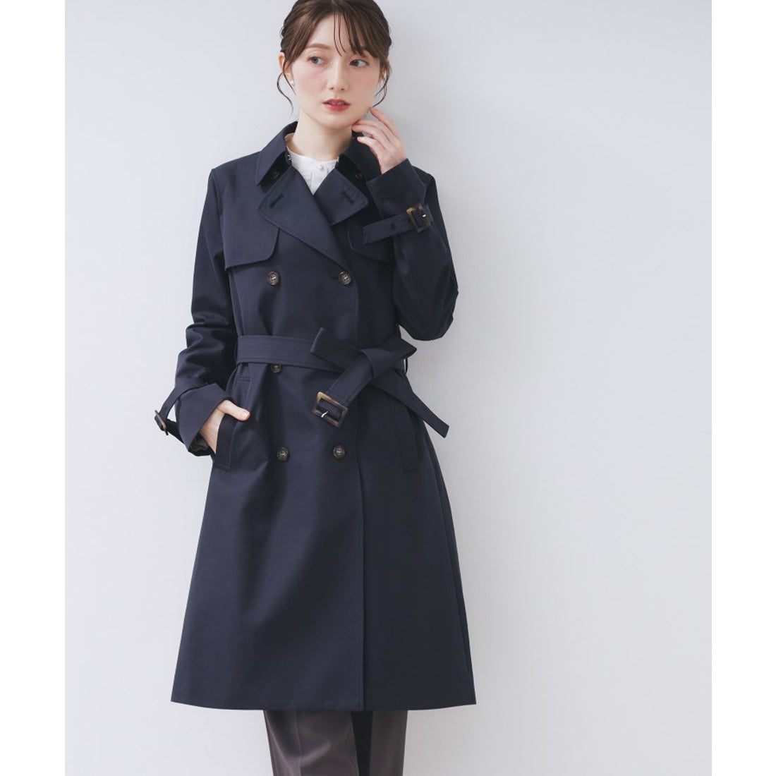 インデックス index ウォッシャブルトレンチコート【洗濯機可・撥水