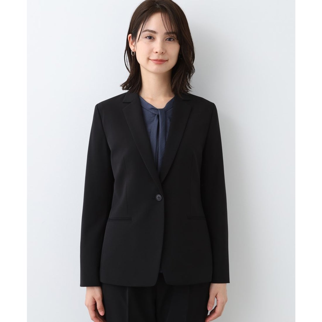 インディヴィ INDIVI 【洗える／UVケア／スーツ】ストレッチテーラード