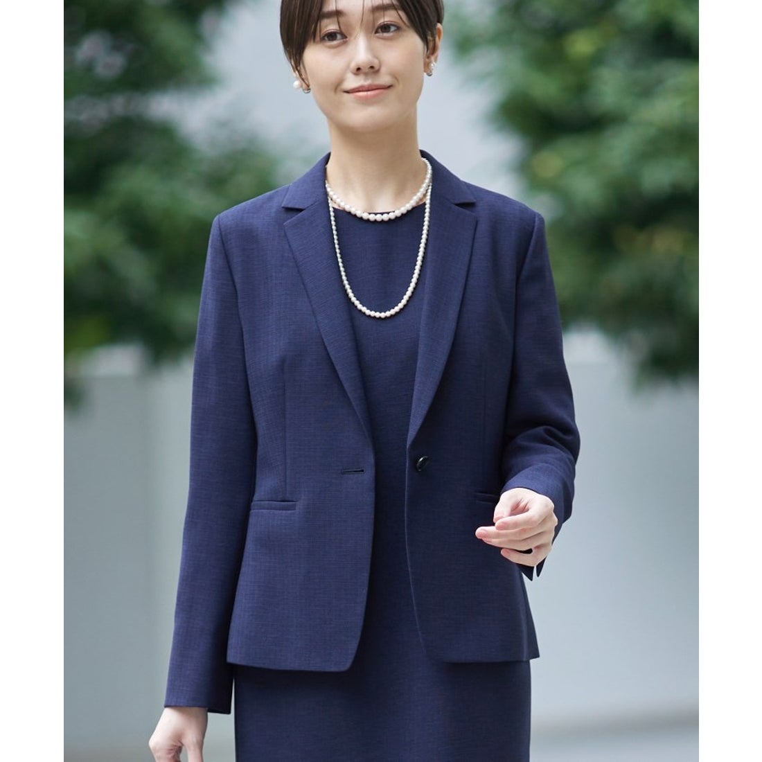 インディヴィ INDIVI 【洗える／スーツ】テーラードカラージャケット