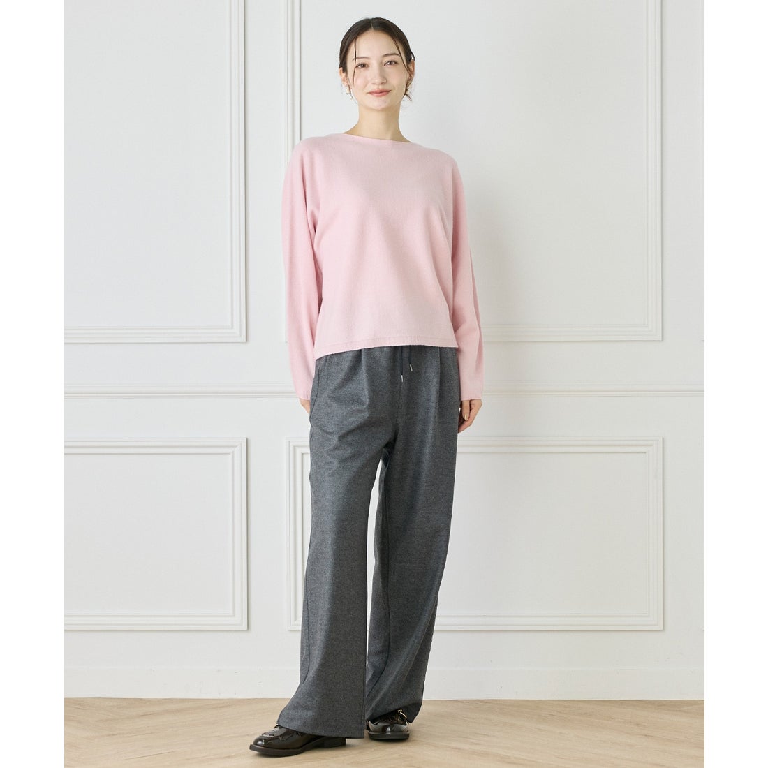 イネド INED 《WEB限定カラー》カシミヤ混ドルマンスリーブニット