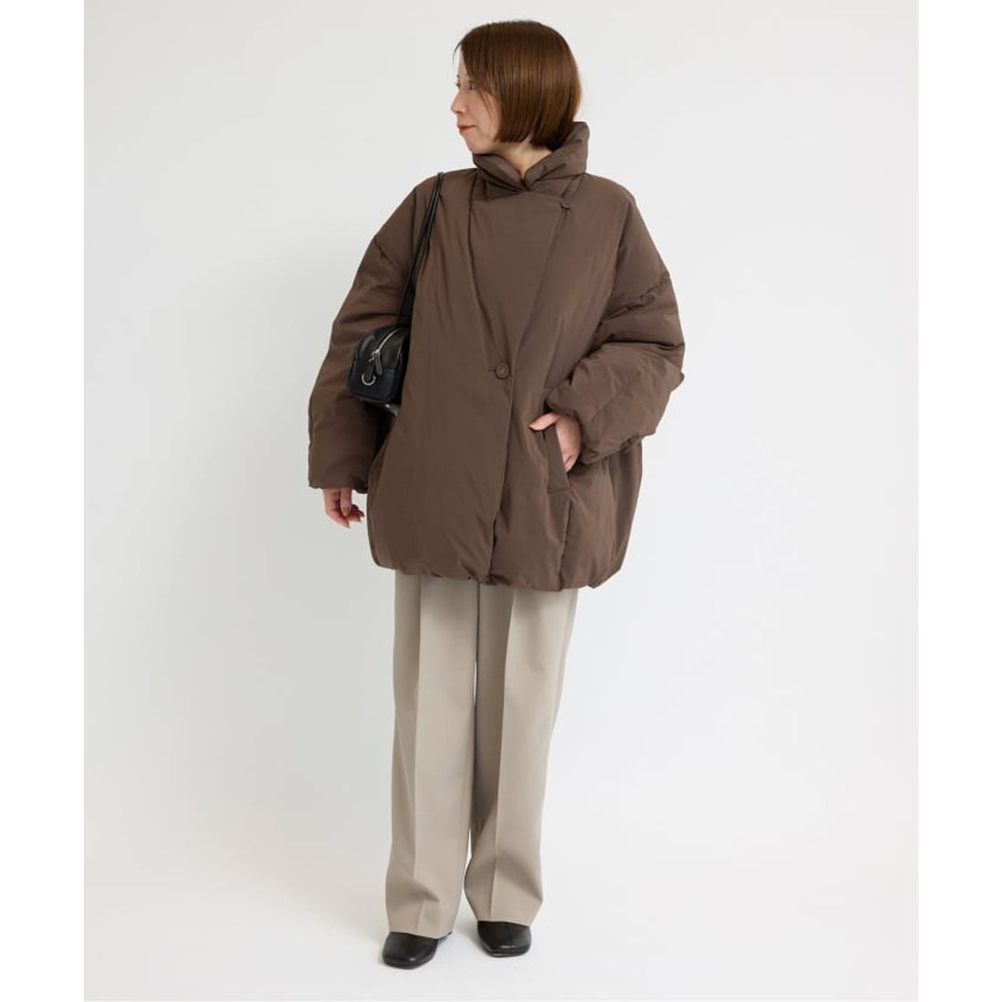 イエナ IENA ARTIROSA 撥水テイラーコクーンダウン （ブラウン