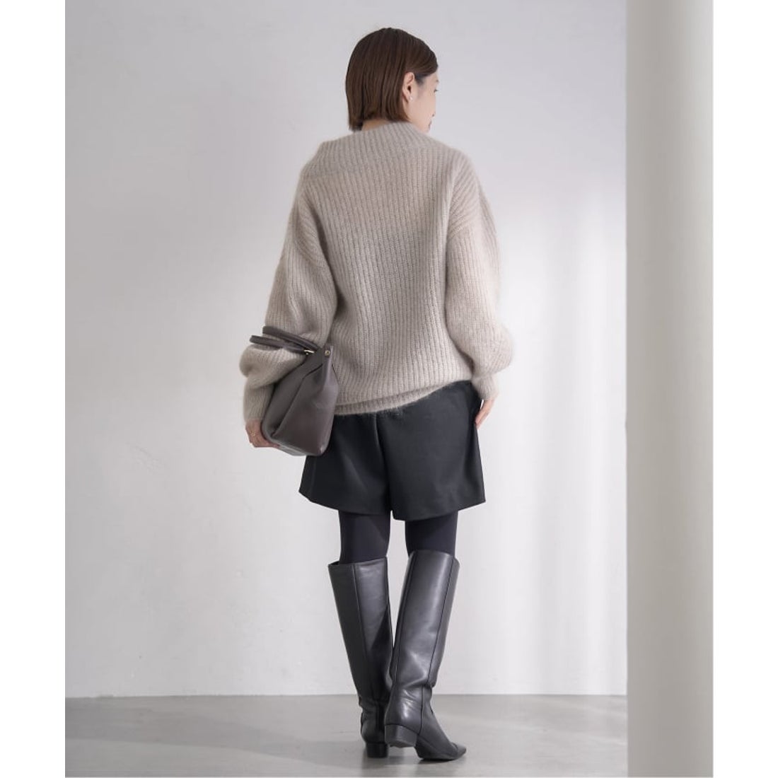 イエナ IENA キッドモヘヤミックス 片畦プルオーバー （サックスブルー