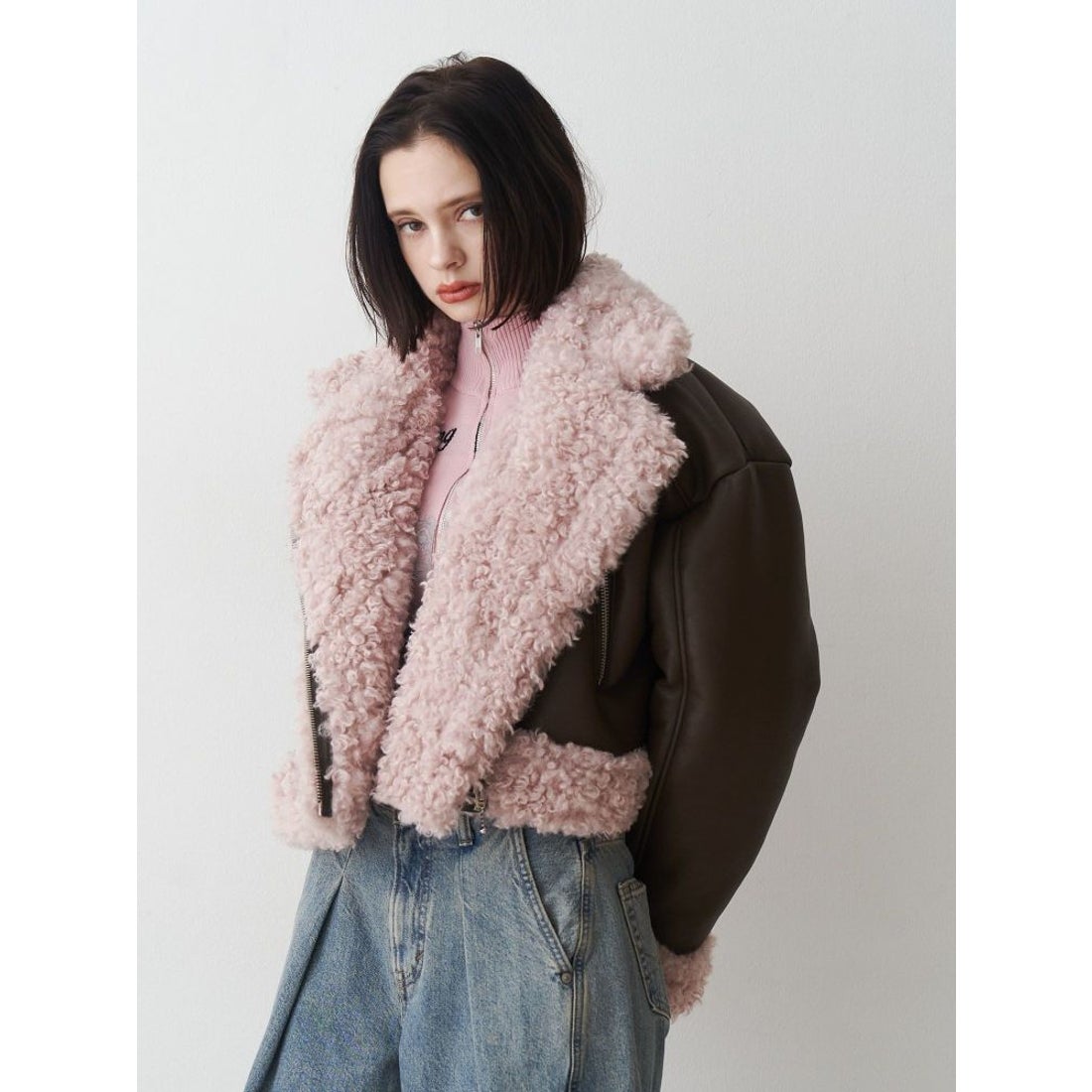 ジュエティ jouetie フェイクムートンショートジャケット （ブラック