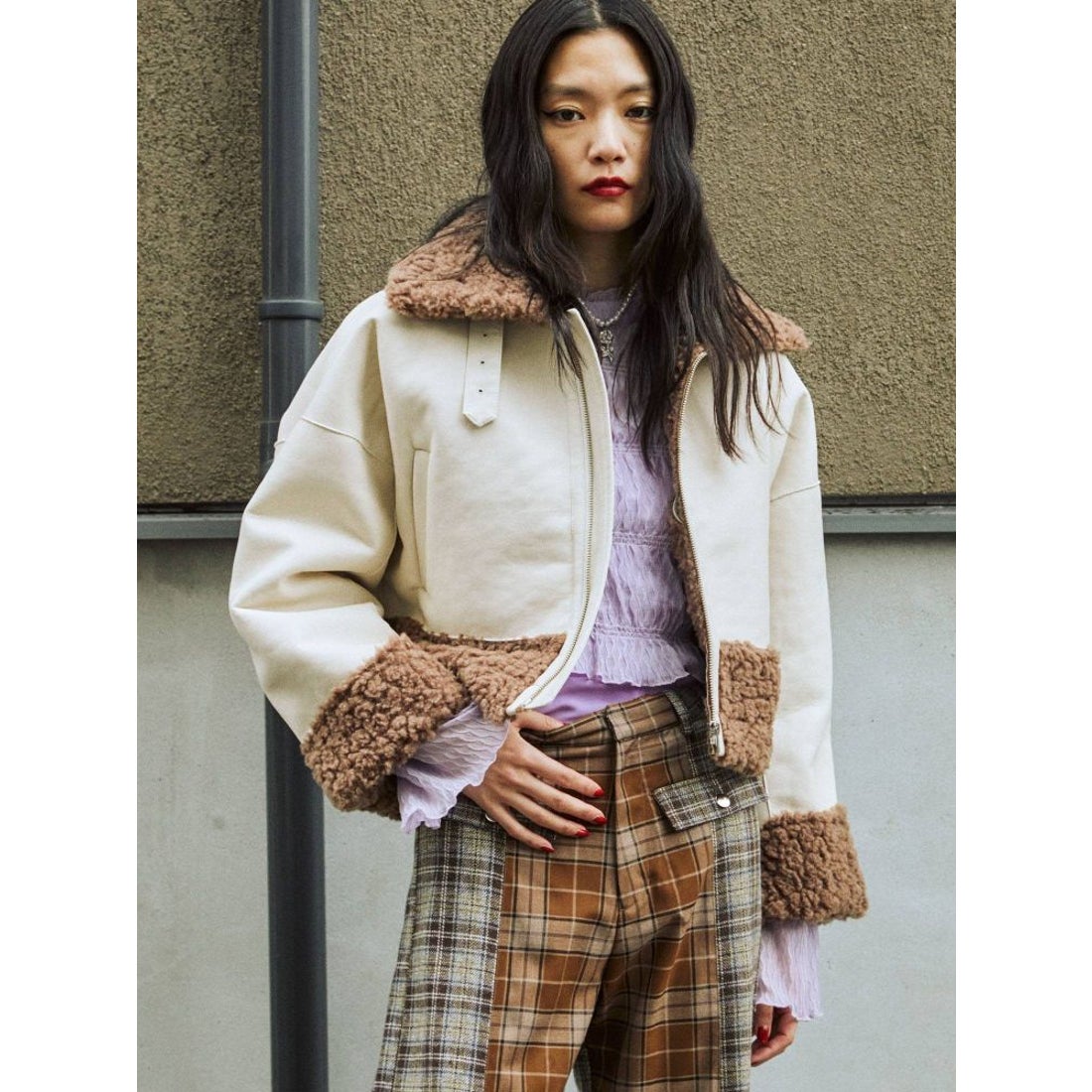 jouetie カラーボアムートンジャケット（グリーン） -靴＆ファッション