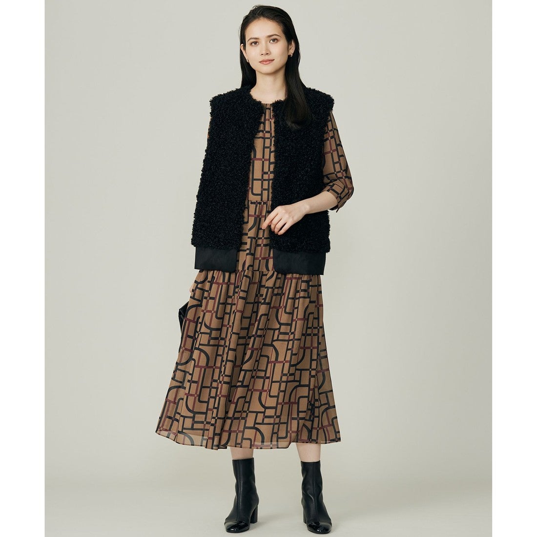 自由区 カルガンラムエコファー ジレ （モカ） -ファッション通販