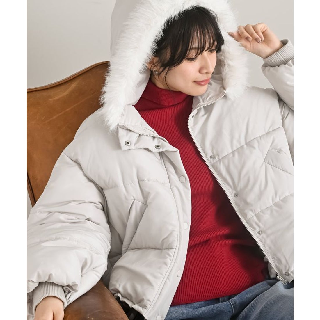 アールピーエス rps フェイクファーフード付き中綿ジャケット