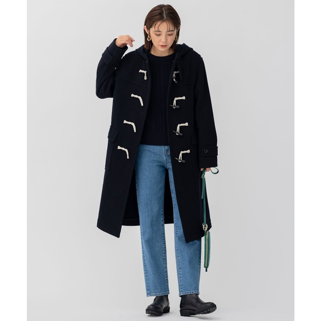 ニジュウサンク チイサイサイズ 23区 S ヘリンボーン ダッフルコート