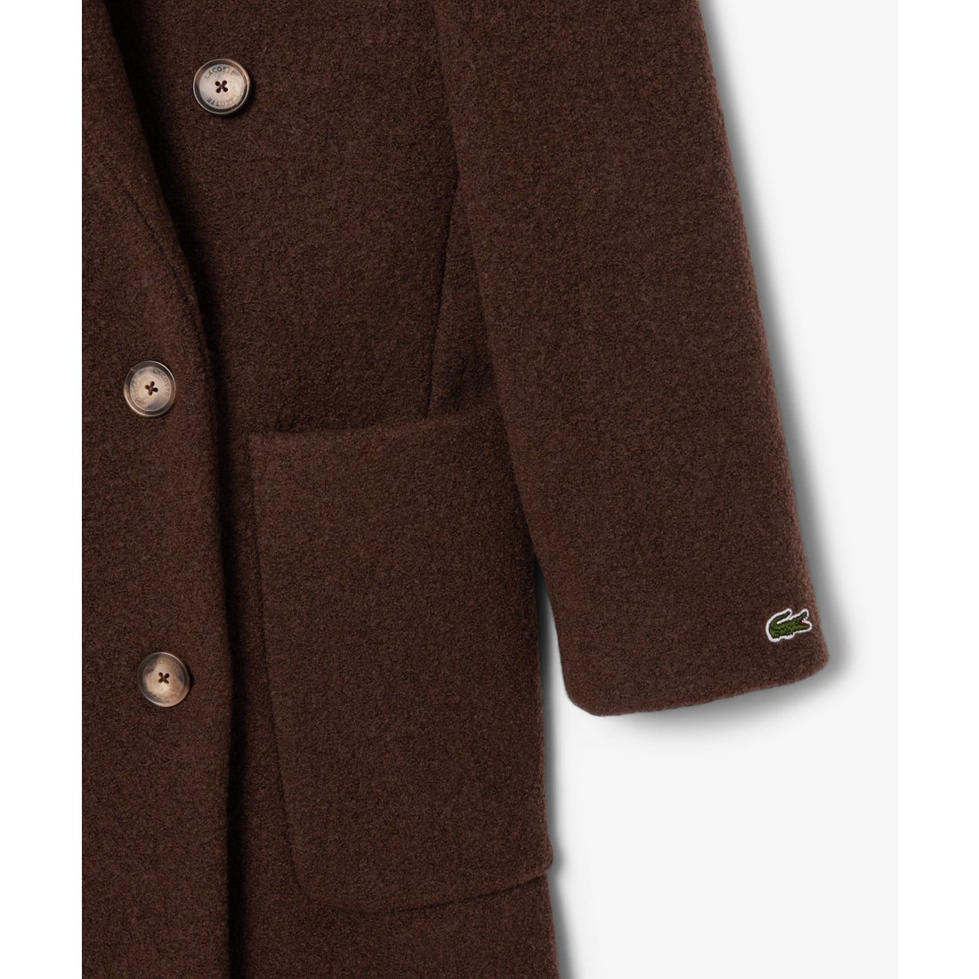 ラコステ LACOSTE ダブルブレストバージンウールロングコート （ダーク