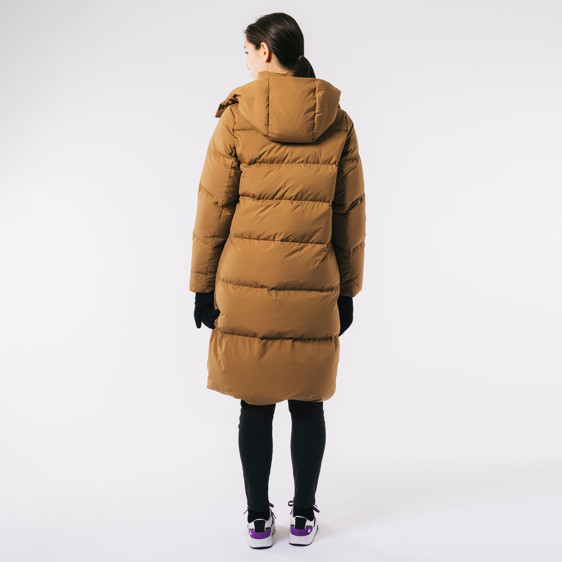 ラコステ LACOSTE ボリューミーロングダウンコート （ブラウン