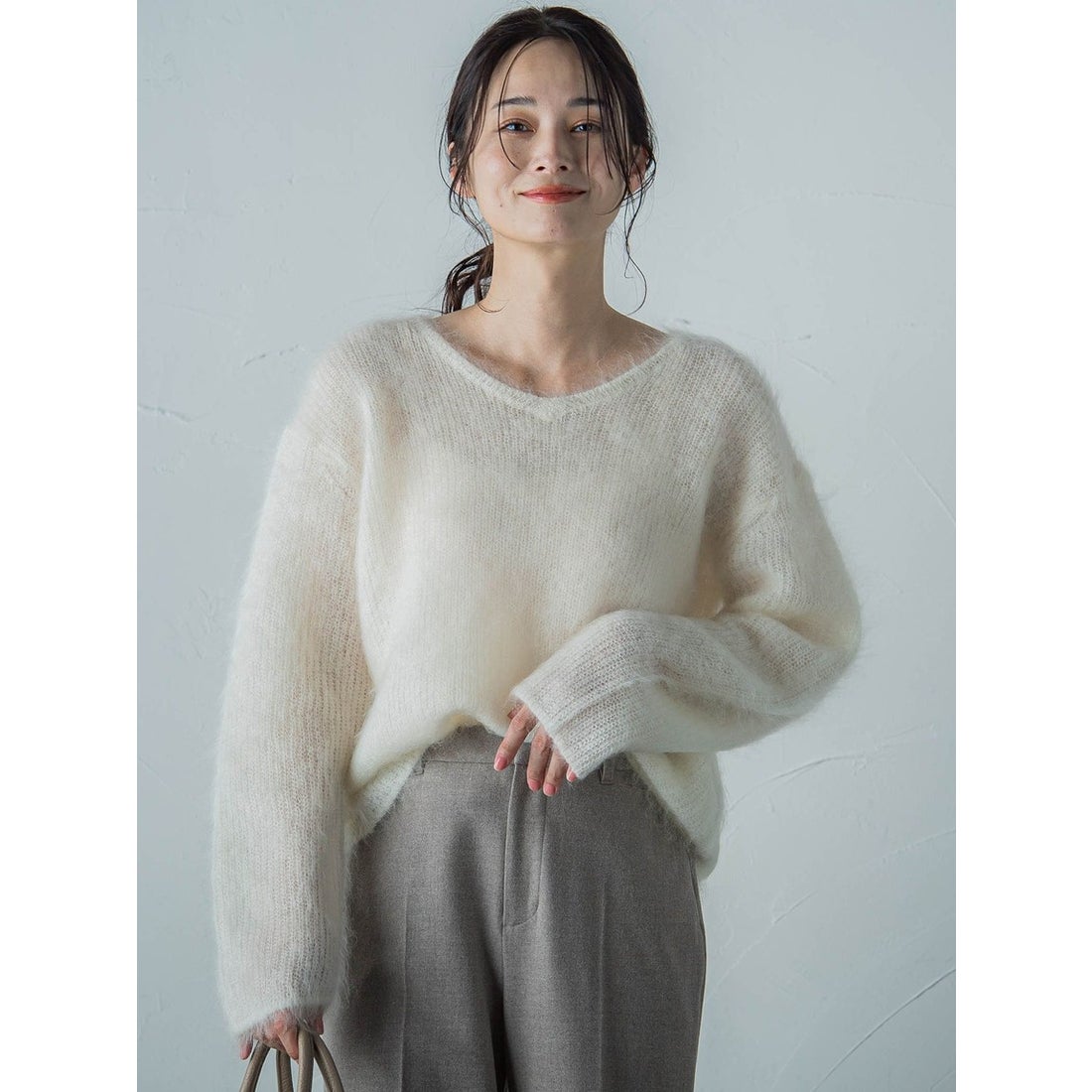 ロートレアモン LAUTREAMONT シャギーモヘアニットプルオーバー （オフ