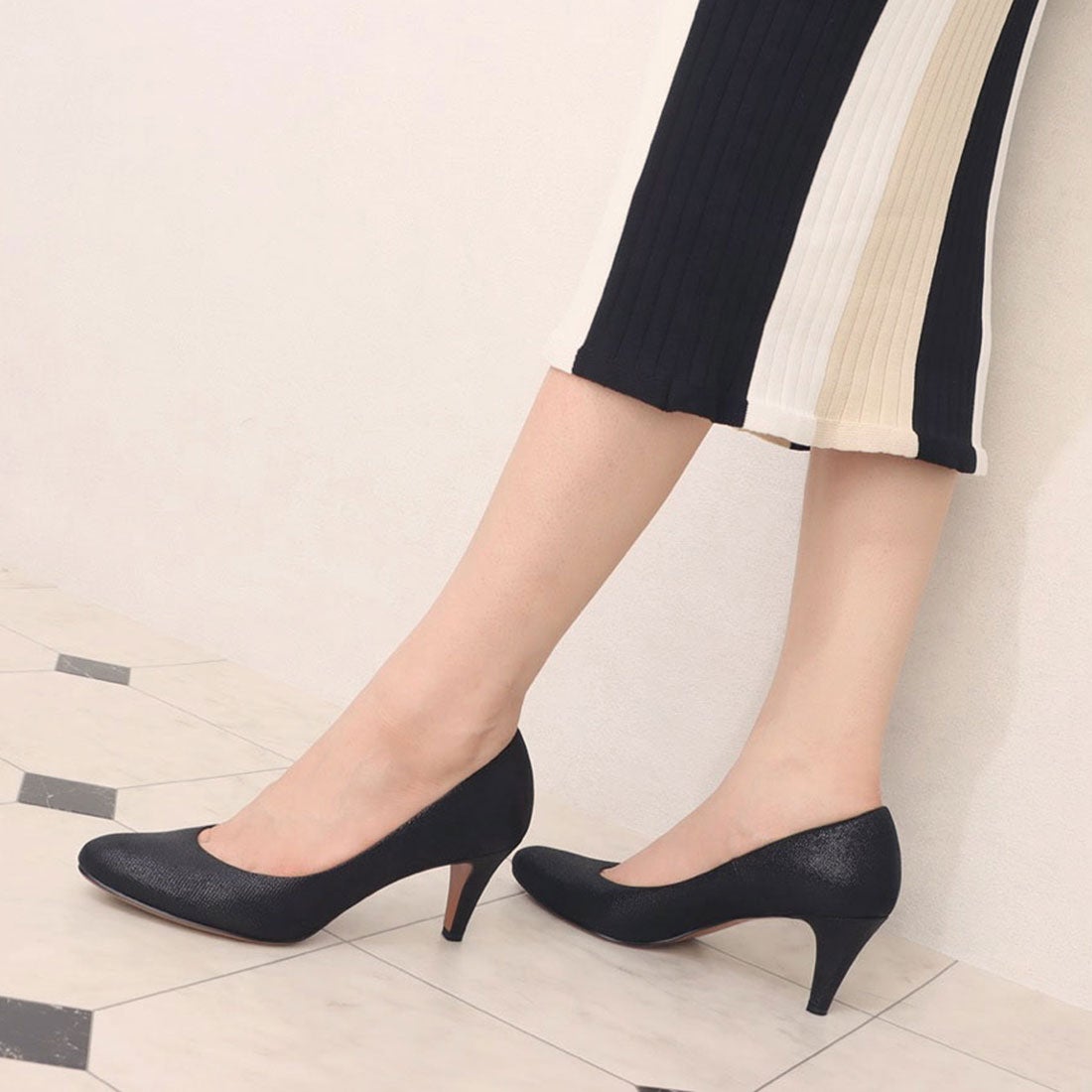 ランバン オン ブルー LANVIN en Bleu ラウンドトゥプレーンパンプス