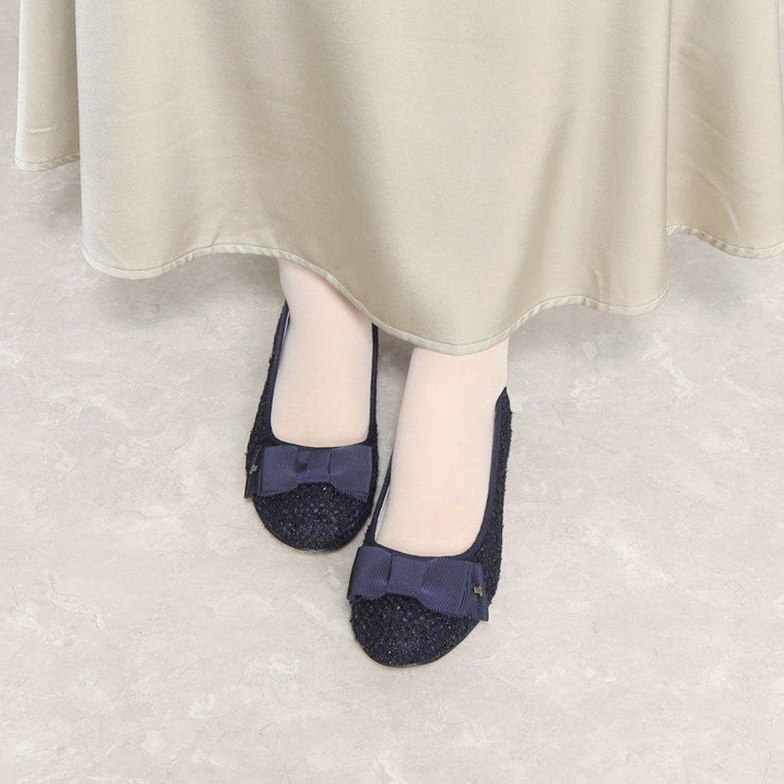 ランバン オン ブルー LANVIN en Bleu 【大きいサイズ】リボンモチーフ