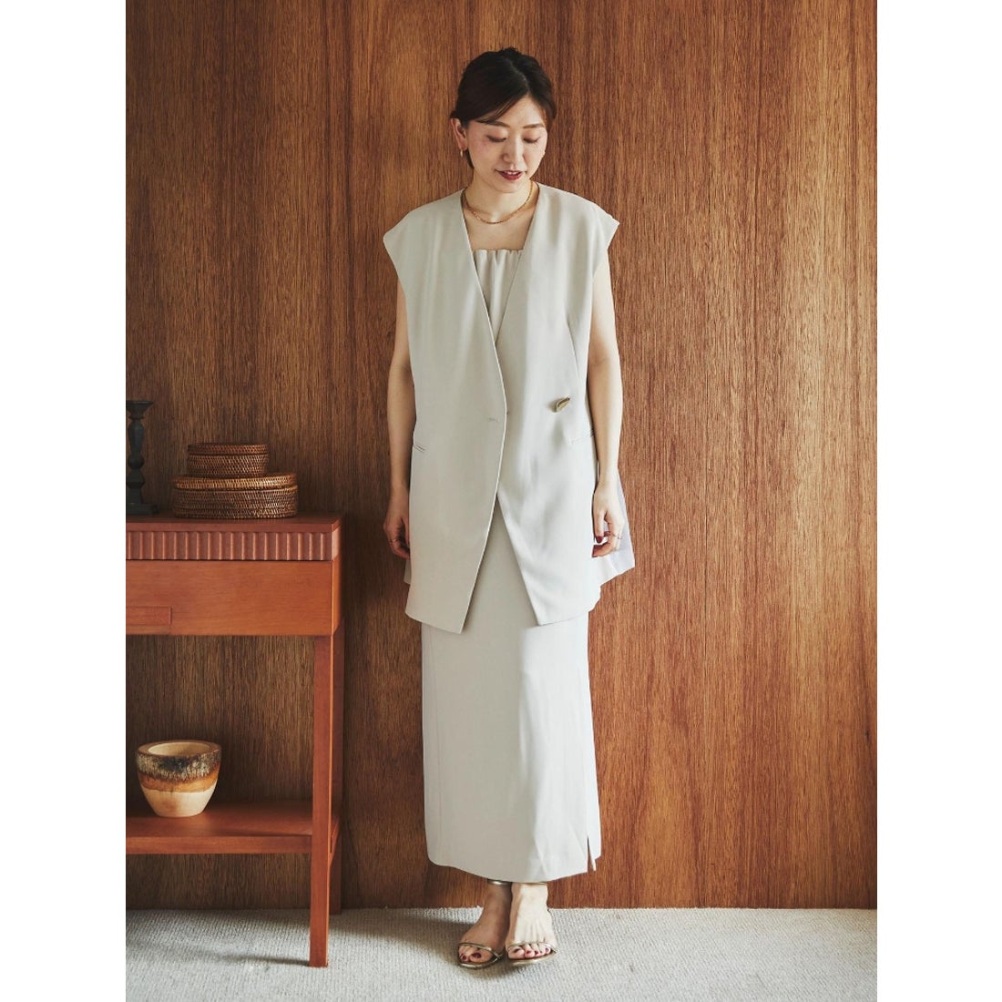 andresd. back sheer gilet setup dress andresd ⁄ back sheer gilet