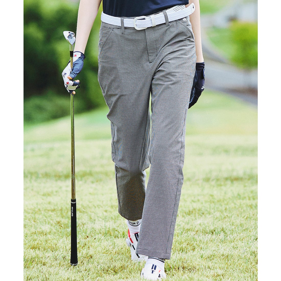 ルコックスポルティフ ゴルフ le coq sportif golf チェック柄9分丈