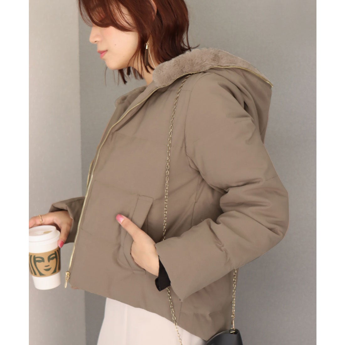 リベル モア libelle more フードフェイクファーダウンジャケット