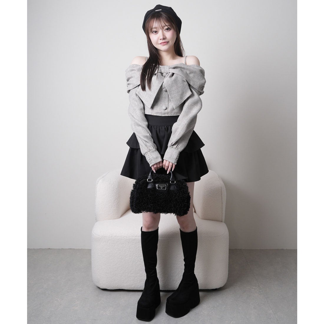 リップサービス LIP SERVICE リボンオフショルロングスリーブトップス